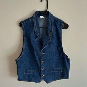 SOLD Vivaldi Vintage Denim Vest with Button Details - Size L